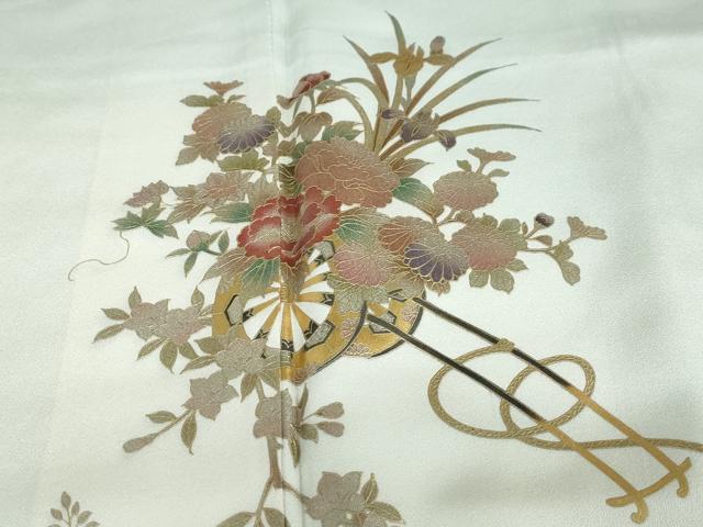 平和屋着物○訪問着 花車文 暈し染め 金彩 正絹 逸品 DABC2901ud
