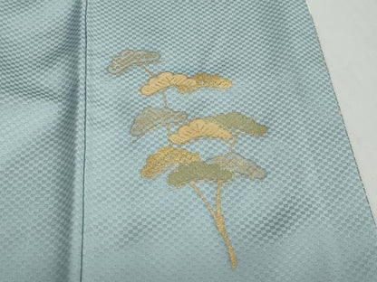 平和屋着物●訪問着　流水風景草花文　金彩　正絹　逸品　DABC2905ud