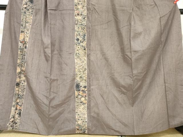平和屋着物●訪問着　紬地　吉祥草花間道　正絹　逸品　DABC2906ud