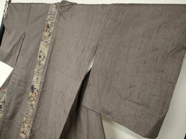 平和屋着物●訪問着　紬地　吉祥草花間道　正絹　逸品　DABC2906ud