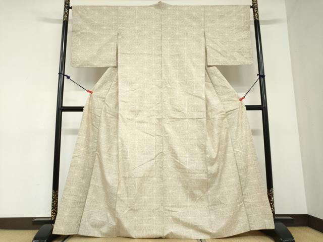 平和屋着物●本場大島紬　薩摩結城　麻の葉文様　正絹　逸品　DABC2907ud
