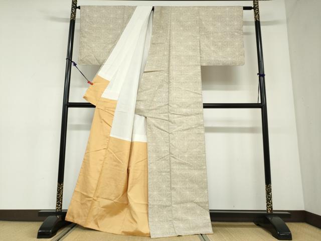 平和屋着物●本場大島紬　薩摩結城　麻の葉文様　正絹　逸品　DABC2907ud