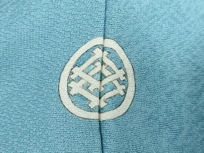 平和屋着物●上質な色無地　流水草花地紋　勿忘草色　正絹　逸品　DABC2908ud