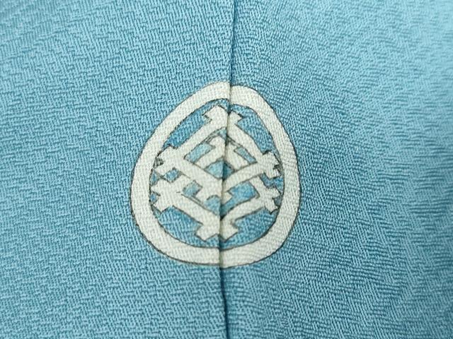 平和屋着物●上質な色無地　流水草花地紋　勿忘草色　正絹　逸品　DABC2908ud