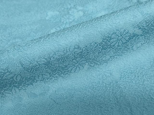 平和屋着物●上質な色無地　流水草花地紋　勿忘草色　正絹　逸品　DABC2908ud