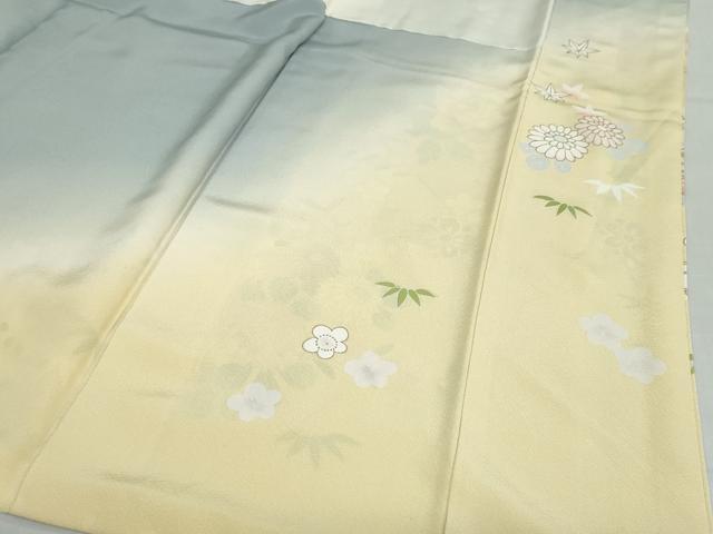 平和屋着物●訪問着　草花文　暈し染め　金彩　正絹　逸品　DABC2914ud