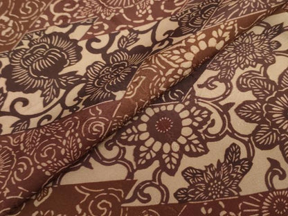 平和屋着物●上質な小紋　型染め　切嵌草花文　正絹　逸品　DABC2917ud