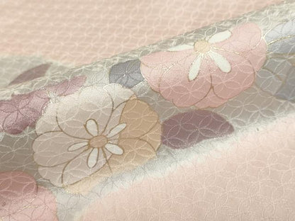 平和屋着物●訪問着　作家物　エ霞草花文　金彩　正絹　逸品　DABC2919ud