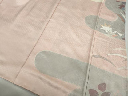 平和屋着物●訪問着　作家物　エ霞草花文　金彩　正絹　逸品　DABC2919ud