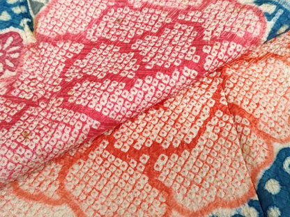 平和屋着物●名門　藤娘きぬたや・総絞り(杢目絞り)　振袖　熨斗吉祥草花文　正絹　逸品　DABC2926ud