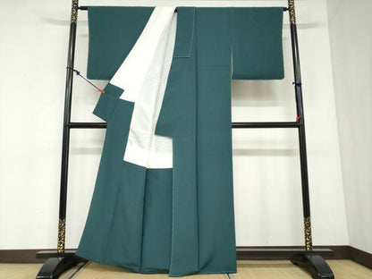 平和屋着物●上質な色無地　鉄色　正絹　逸品　未使用　DABC2928ud