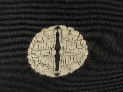 平和屋着物●アンティーク　大正ロマン　黒留袖　駒刺繍　飛鶴草花文　金銀糸　正絹　逸品　DABC2929ud