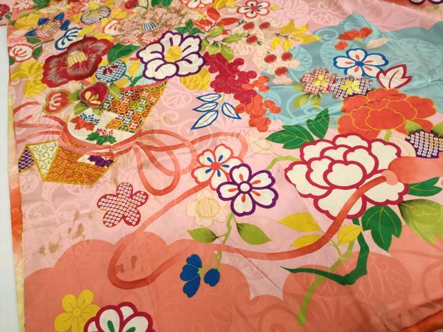 平和屋本店●アンティーク　大正ロマン　振袖　駒刺繍　吉祥草花文　金銀糸　正絹　逸品　DABC2932ud