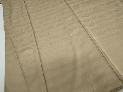 平和屋着物●上質な色無地　流水地紋　白橡色　正絹　逸品　未使用　DABC2933ud
