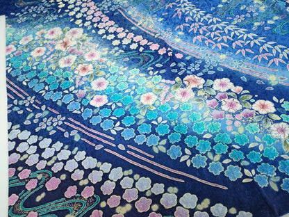 平和屋着物●豪華振袖　絞り　流水辻が花　暈し染め　金彩　銀通し地　やまと誂製　正絹　逸品　DABC2935ud