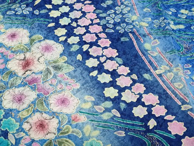 平和屋着物●豪華振袖　絞り　流水辻が花　暈し染め　金彩　銀通し地　やまと誂製　正絹　逸品　DABC2935ud 平和屋着物○豪華振袖 絞り 流水辻が花 暈し染め 金彩 銀通し地 やまと
