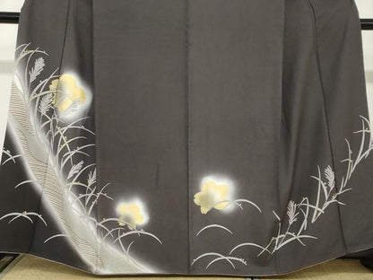 平和屋着物●訪問着　駒刺繍　芒文　暈し染め　金彩　正絹　逸品　DABC2941ud