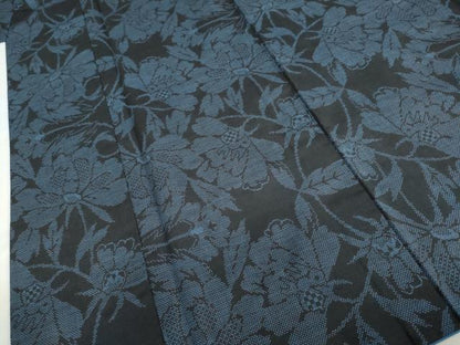 平和屋着物●本場大島紬　7マルキ　草花文　正絹　逸品　DABC2945ud