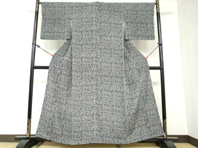 平和屋着物●江戸小紋　舞蝶文　黒地　正絹　逸品　DABC2947ud