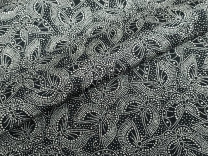 平和屋着物●江戸小紋　舞蝶文　黒地　正絹　逸品　DABC2947ud