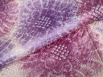 平和屋着物●訪問着　総絞り　草花文　三越扱い　正絹　逸品　DABC2951ud