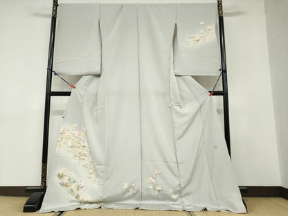平和屋着物●訪問着　友禅　作家物　草花文　暈し染め　仮絵羽　正絹　逸品　未使用　DABC2956ud