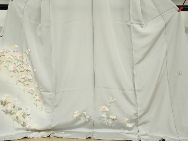 平和屋着物●訪問着　友禅　作家物　草花文　暈し染め　仮絵羽　正絹　逸品　未使用　DABC2956ud