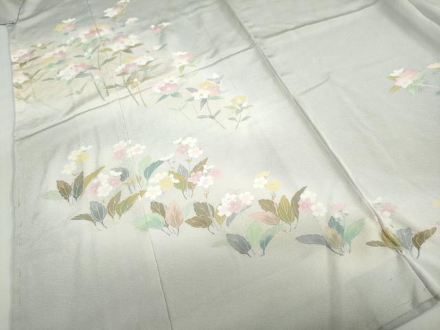 平和屋着物●訪問着　友禅　作家物　草花文　暈し染め　仮絵羽　正絹　逸品　未使用　DABC2956ud