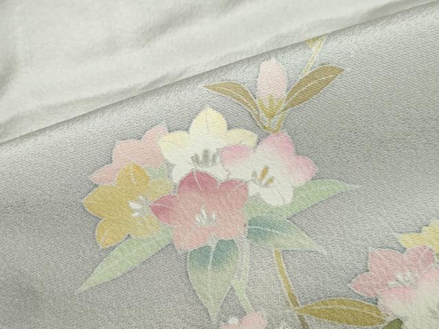平和屋着物●訪問着　友禅　作家物　草花文　暈し染め　仮絵羽　正絹　逸品　未使用　DABC2956ud