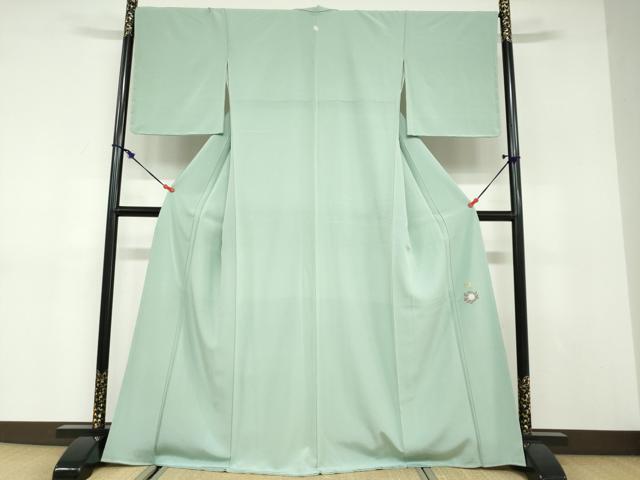 平和屋着物●上質な色無地　山葵色　正絹　逸品　未使用　DABC2960ud