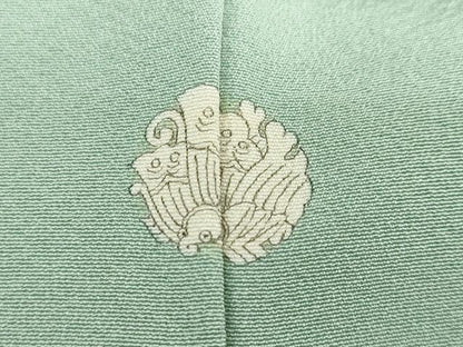 平和屋着物●上質な色無地　山葵色　正絹　逸品　未使用　DABC2960ud