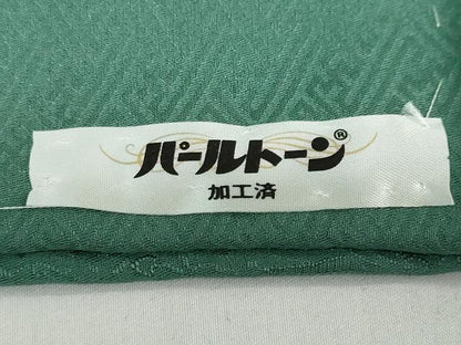 平和屋着物●上質な色無地　草花籬地紋　緑青色　正絹　逸品　未使用　DABC2962ud