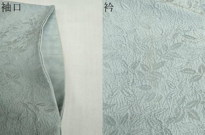 平和屋着物●上質な色無地　枝葉地紋　水浅葱色　正絹　逸品　DABC2963ud