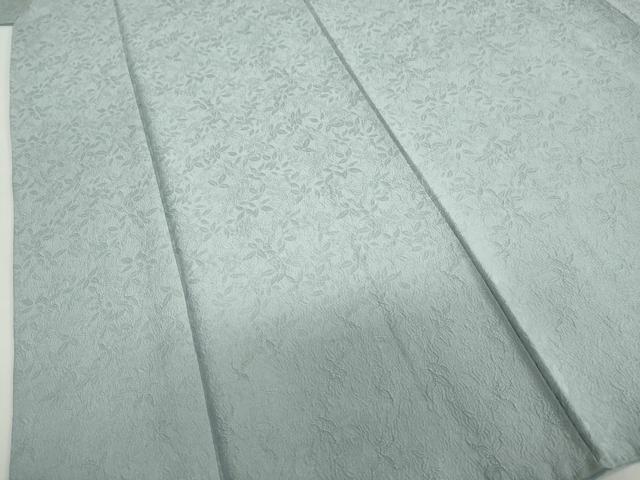平和屋着物●上質な色無地　枝葉地紋　水浅葱色　正絹　逸品　DABC2963ud