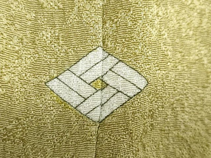 平和屋着物●本加賀友禅作家　白坂幸蔵監修　色無地　霞地紋　青朽葉色　正絹　逸品　DABC2969ud