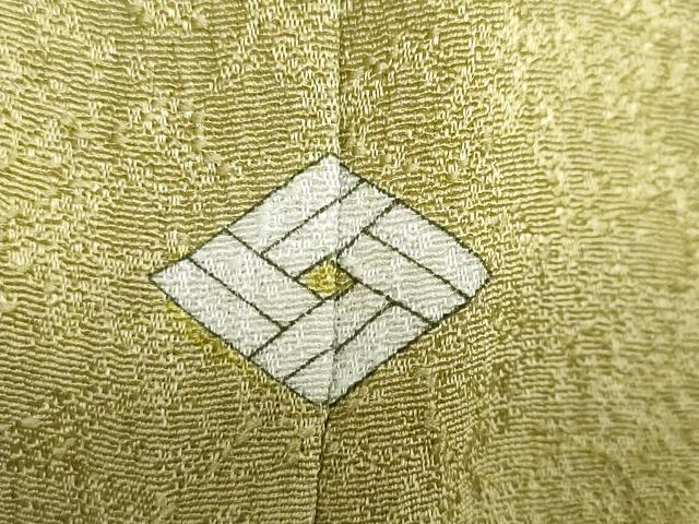 平和屋着物●本加賀友禅作家　白坂幸蔵監修　色無地　霞地紋　青朽葉色　正絹　逸品　DABC2969ud
