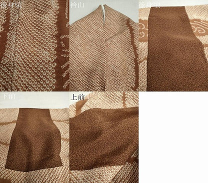 平和屋着物●訪問着　絞り　草花文　正絹　逸品　DABC2972ud
