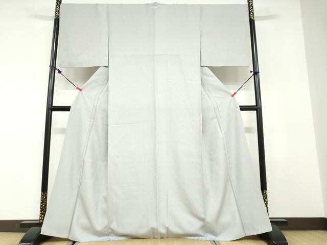 平和屋着物●上質な色無地　霞地紋　灰青色　やまと誂製　正絹　逸品　DABC2974ud 平和屋着物○上質な色無地 霞地紋 灰青色 やまと誂製 正絹