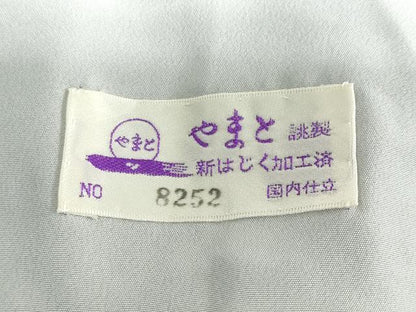 平和屋着物●上質な色無地　霞地紋　灰青色　やまと誂製　正絹　逸品　DABC2974ud