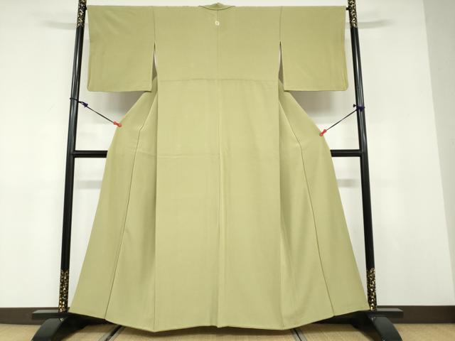 平和屋着物●上質な色無地　抹茶色　正絹　逸品　DABC2975ud 平和屋着物○上質な色無地 抹茶色 正絹 逸品 DABC2975ud