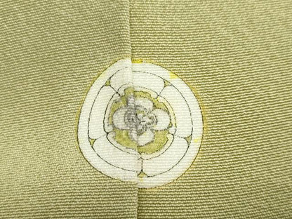 平和屋着物●上質な色無地　抹茶色　正絹　逸品　DABC2975ud