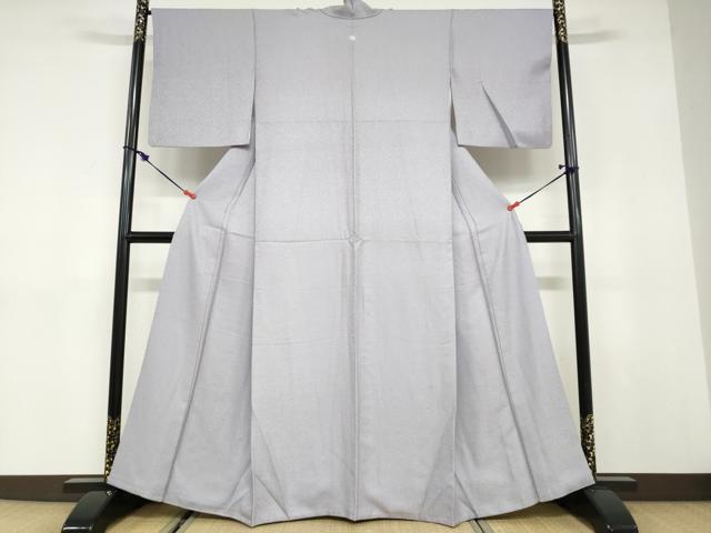 平和屋着物●上質な色無地　干割れ地紋　暁鼠色　正絹　逸品　DABC2979ud