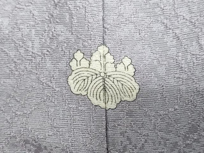 平和屋着物●上質な色無地　干割れ地紋　暁鼠色　正絹　逸品　DABC2979ud