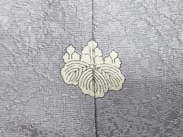 平和屋着物●上質な色無地　干割れ地紋　暁鼠色　正絹　逸品　DABC2979ud