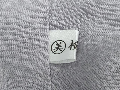 平和屋着物●上質な色無地　干割れ地紋　暁鼠色　正絹　逸品　DABC2979ud