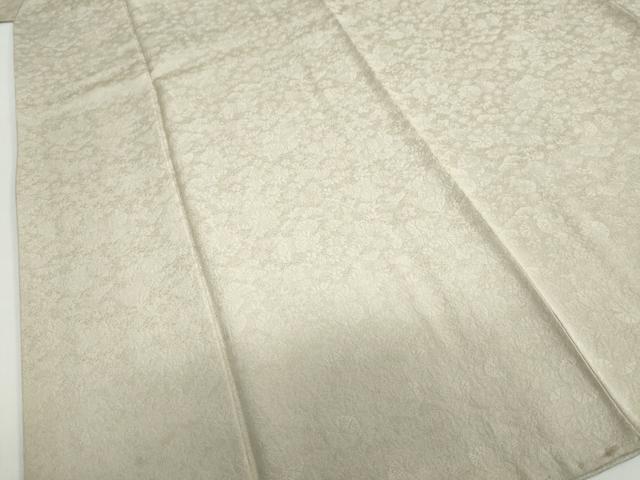 平和屋着物●上質な色無地　作家物　花色恵　草花地紋　利休白茶色　さが美扱い　証紙付き　正絹　逸品　DABC2982ud