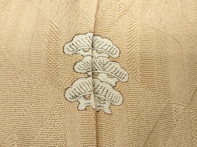 平和屋着物●上質な色無地　幾何学地紋　伽羅色　正絹　逸品　DABC2983ud