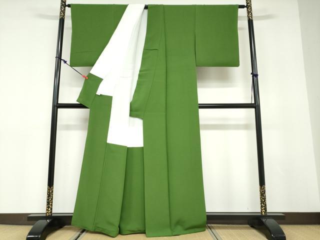 平和屋着物●上質な色無地　作家物　苔色　正絹　逸品　DABC2985ud 平和屋着物○上質な色無地 作家物 苔色 正絹 逸品 DABC2985ud - メルカリ