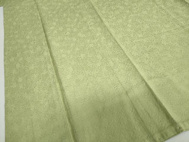 平和屋着物○上質な色無地 南天地紋 抹茶色 正絹 逸品 DABC2986ud