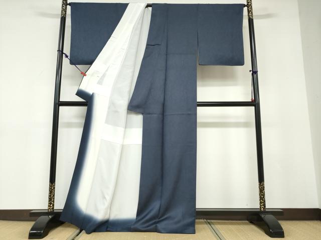 平和屋着物●上質な色無地　作家物　赤ワインエキス染　霞地紋　褐返色　反端付き　正絹　逸品　DABC2987ud 平和屋着物○上質な色無地 作家物 赤ワインエキス染 霞地紋 褐